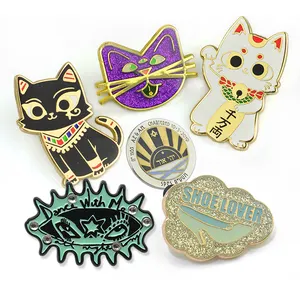 Pin Manufacturer Custom Glitter Brooch Hard Enamel Pin Lapel Badge No Minimum Metal Pins Supplier