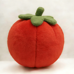 Customized Soft plush green calyx & stem on top, Fluffy short-pile red tomato <b>cuddle</b> <b>pillow</b> - Product Image 4