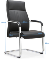 Chaise de bureau contemporaine et moderne noire, confortable, avec appui-tête fixe, dossier solide, design cantilever, pour conférence et visiteurs