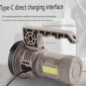 ไฟฉาย LED แบบพกพา ความสว่างสูง พร้อมไฟด้านข้างแบบ COB ชาร์จไฟได้ผ่านพอร์ต Type C กันน้ำ เหมาะสำหรับการตั้งแคมป์ - Product Image 3