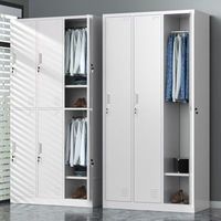 Armoire Métallique Multi-Scènes avec 3 Portes à Fermeture Automatique, Serrure Électronique, Penderie en Acier pour Dortoir, Bureau, École, Salle de Sport