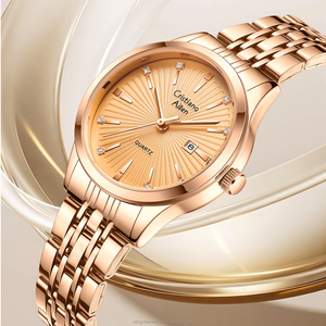 <span class=keywords><strong>Montre</strong></span> pour femme en alliage <span class=keywords><strong>Cristiano</strong></span> Allen, étanche 3 BAR, mouvement à quartz, cadran avec calendrier, bracelet en acier inoxydable, cadran à aiguilles, 32 mm, tendance - Product Image 4