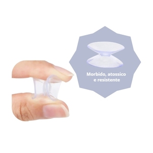 Ventose doppie trasparenti, 72 pezzi, mini, per vetri, finestre in plastica, specchi, senza foratura, fissaggio sicuro - Product Image 6