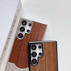 Nouveau étui de téléphone en bois de noyer pour Samsung S25 Ultra S24 <span class=keywords><strong>Plus</strong></span> étui magnétique en Fiber de carbone pour iphone 16 15 Pro Max - Product Image 4