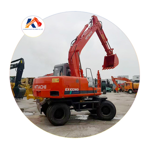 Excavatrice sur roues de 10,6 tonnes, modèle 2016-2022, d'occasion, Hitachi EX100WD, boîte de vitesses, moteur et pompe d'origine du Japon, avec moteur Isuzu - Product Image 1