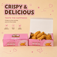 Caja para Llevar Pollo Frito y Papas Fritas, Caja Personalizada para Pollo Frito Coreano, Caja Biodegradable para Comida Rápida