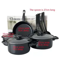 13 Buah Set Panci Masak Dapur Besi Cor Anti Lengket Dengan Lapisan Anti Lengket