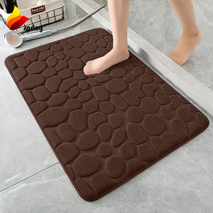 3D Embossed Bathroom Shower <strong>Bath</strong> <strong>Mat</strong> Bathroom Stones <strong>Mat</strong> Color Changing <strong>Bath</strong> <strong>Mat</strong> <strong>Brown</strong> - Product Image 1
