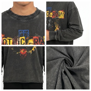 เสื้อยืดแขนยาวลายกราฟิกวินเทจสไตล์ Y2K สตรีทแวร์ ผ้าคอตตอนหนา 300 กรัม ทรงโอเวอร์ไซส์ เสื้อผ้าผู้ชาย รุ่น 6624 - Product Image 3