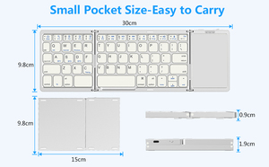 Clavier pliant אלחוטי מתקפל מקלדת מיני נייד מקלדת עם מגע pad למחשב נייד - Product Image 3