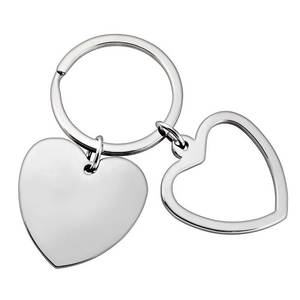 Llavero de Metal con Doble Corazón, Colgante de Plata, Accesorio Decorativo - Product Image 1