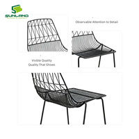 Tabouret de bar chic en fil métallique ajouré, pieds en fer forgé antirouille, chaise de comptoir en fil de fer pour extérieur, patio, café, bar, hôtel