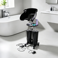 Bac à shampoing portable professionnel pour salon, avec hauteur réglable, cuve profonde, lavabo pour coiffeur mobile