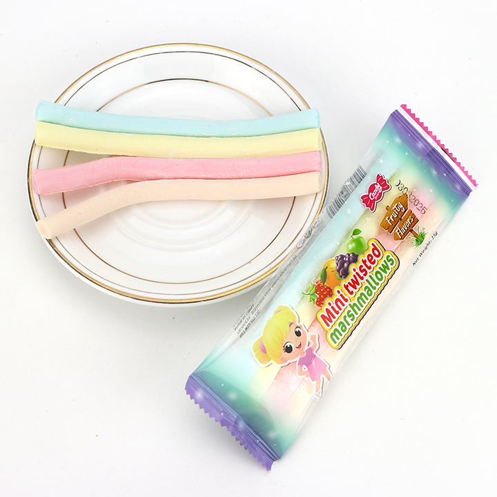 Hand tearing marshmallow