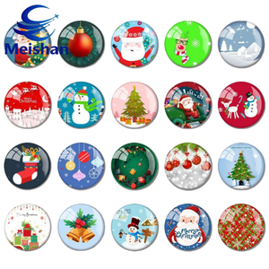 Imanes de Vidrio con Diseño Navideño de Meishan, Regalos Creativos <span class=keywords><strong>para</strong></span> el Hogar, Imanes de Cristal <span class=keywords><strong>para</strong></span> Refrigerador, Imanes Redondos <span class=keywords><strong>para</strong></span> Notas - Product Image 5