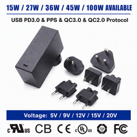 Adaptateur secteur CB CE UL 15W 27W 36W 45W 100W 5V 9V 12V 15V 20V 1A 3.5A 5A Prise US EU UK AU Alimentation médicale ITE