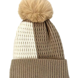 Nieuwe Japanse Stijl Schattige Kleur Blok Gebreide Haarbal Koude Pet Unisex Modieuze Outdoor Fietsen Vissen Strand Reizen - Product Image 1