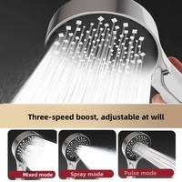 Ensemble de pommeau de douche ABS pressurisé avec trois modes de pulvérisation, robinet doseur super puissant, design moderne pour salle de bain