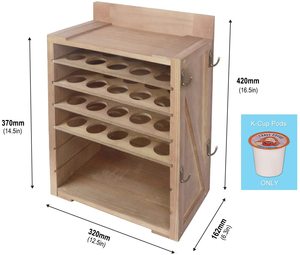 Support à café en bois multicouche pour la maison, le bureau et la cuisine, avec tiroir coulissant pour K-Cups et rangement pour grains - Product Image 2