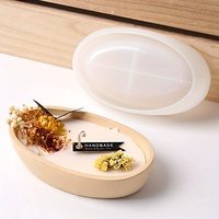 Moule en silicone pour pot de bougie en forme de bateau ovale, bricolage, ciment, plâtre, résine, artisanat, pot de rangement, moule pour pot de plante succulente, décoration de la maison