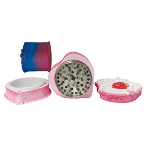 New Cake Design Zinc Alloy <b>Herb</b> <b>Grinder</b> 68mm 4 Layer Tobacco <b>Grinder</b> Metal Smoking Accessory Wholesale - Product Image 3
