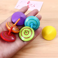 Toupie en bois arc-en-ciel, mini gyroscope coloré, jeu de puzzle de bureau, cadeau de fête pour enfants, vente en gros