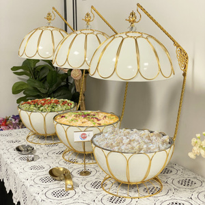 Lüks Şık 8L Isıtıcı Tabaklı Büfe Seti, Otel Büfesi Yemek Isıtıcısı, Düğün Servis Tabakları, Etkinlik Şefliği ve Catering Ekipmanları - Product Image 1