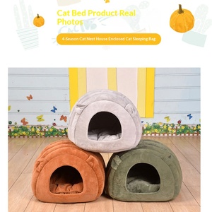 Tempat Tidur Hewan Peliharaan Bentuk Ulat Berkualitas Tinggi Kapas PP Semi Tertutup Dapat Dilepas dan Dicuci Tempat Tidur Kucing Dalam Ruangan Hangat Musim Dingin Tempat Tidur Gua Kucing - Product Image 4