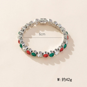 European Style Open Magnetic <b>Bracelet</b> <b>Red</b> Druzy Inlay Zinc Alloy Unisex Jewelry Fashion Charm <b>Bracelet</b> - Product Image 2