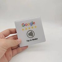 Toque para revisar tablero adhesivo de mesa acrílico menú de restaurante Facebook Google Tarjeta de revisión código QR Revisión de redes sociales placa NFC