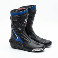 Bottes de moto mi-mollet en cuir véritable avec fermeture éclair, semelle extérieure en caoutchouc, légères, respirantes, utilisables en toutes saisons, unisexes, pour hommes et femmes