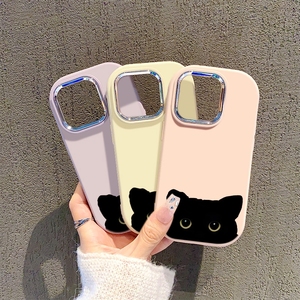 เคสโทรศัพท์สำหรับ iPhone 15 14 13 16 17 PRO MAX อุปกรณ์เสริมมือถือลายแมวสีดำน่ารัก - Product Image 1