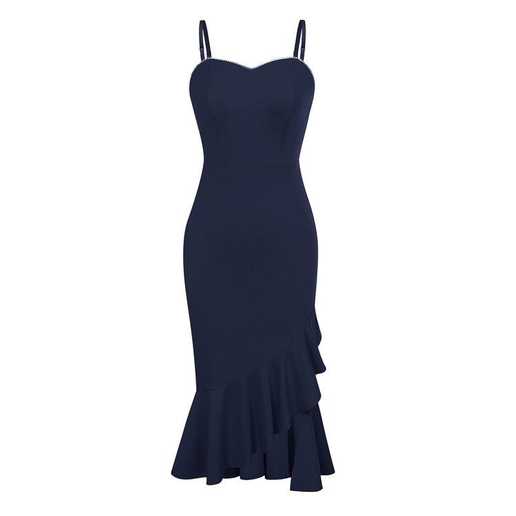 navy blue dress for baby girl Plus Size Short Sleeves High low Double V-Neck Bodycon Fishtail Formal  Evening Dress