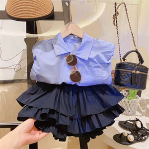 Vestidos de bebé de 2 años <span class=keywords><strong>para</strong></span> niñas, ropa de boutique <span class=keywords><strong>para</strong></span> niños coreanos, 2 uds., <span class=keywords><strong>blusa</strong></span> azul + falda tutú, vestidos de primavera y verano <span class=keywords><strong>para</strong></span> niñas, 2024, 2017 - Product Image 2