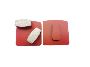 Plaques de meulage diamantées à liaison métallique à 2 segments Redi Lock haute dureté, épaisseur 12 mm, disques abrasifs personnalisables OEM - Product Image 4