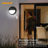 Aluminio de alta calidad ADC12 montículo de pared mamparo luz electricidad escalera pasillo Sensor de movimiento Led lámpara Circular para exteriores