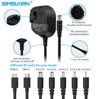 Adaptateur universel DC avec prises interchangeables pour lampe, alimentation électrique internationale certifiée 5W~75W, montage mural