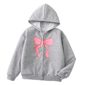 Cappotto maglione autunnale da ragazza abbigliamento per bambini commercio estero all'ingrosso alla moda Cardigan stampato con Cardigan con cerniera con cappuccio - Product Image 5