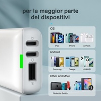Chargeur USB universel multi-ports 20W PD ignifuge européen 2 Type-C + 1 USB pour téléphones portables, montres connectées, écouteurs - UE