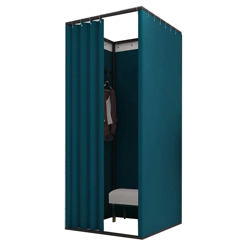China Supplier U Shape Cloth Exhibition Black Square Hook Fitting Room Easy Changing Room For Sale