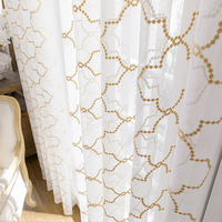 Translucide Marocain Broderie Texturé Tissu Transparent Rideau Voile Blanc Tulle Fenêtre Panneau Rideaux pour Salon Chambre