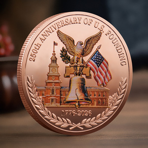 Moneta commemorativa dell'Indipendenza degli Stati Uniti 2026 250° Anniversario della Fondazione degli Stati Uniti Moneta rotonda in ferro rosso rame - Product Image 3