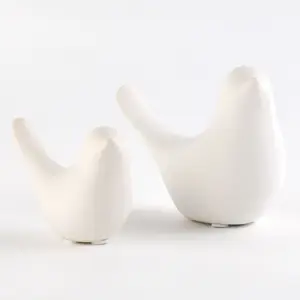 Oiseau en porcelaine blanche et mate, ornements de décoration, pour la maison, les restaurants, les hôtels, 5 pouces, 1 pièce