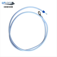 Câble d'alimentation industriel 10AWG THHN en cuivre toronné pour contrôleur de batterie, 36 po (910 mm), blanc/noir, avec bornes à anneaux, 600 V