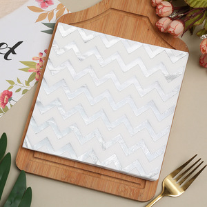 Hanlin White Square Paper Napkins 330mm Three-layer Disposable For Wedding High-end Hotels Restaurants - Product Image 4