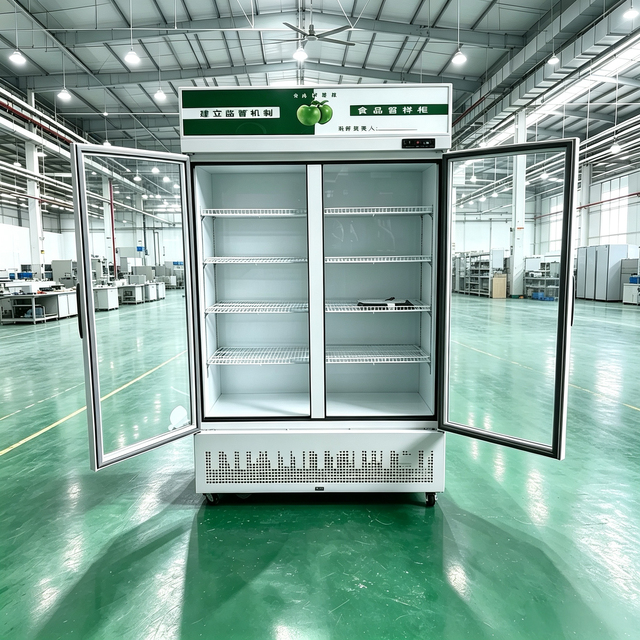 2 Door Durable Energy-Saving Mechanical Eco-Friendly Vertical Refrigerated Display Cabinet Direct Cooling Commercial Use