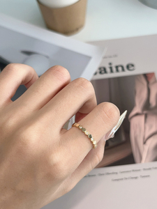 AU585 Fine bague empilable simple 14K or massif ruches d'abeilles Zircon minimaliste bague quotidienne pour les femmes - Product Image 6