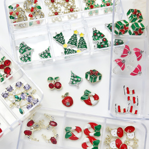 Strass de luxe à dos plat pour ongles, cristaux 3D de Noël, diamants pour la décoration des ongles des fêtes d'hiver, marque Weiju, modèle NL6109 - Product Image 1