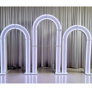 FURUN Ensemble d'arche de mariage en trois pièces avec toile de fond brillante en métal pour arrière-plans - Product Image 1