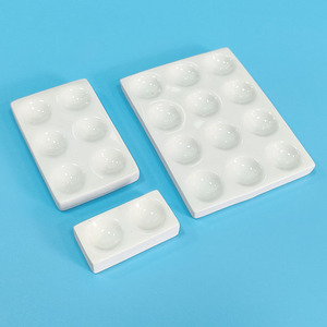 Paleta de pintura de acuarela de cerámica de 6/12 pozos con cubierta Paleta de artista de mezcla de porcelana - Product Image 1